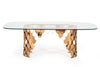 Modrest Javier Modern Glass & Rosegold Dining Table Model VGVCT088L
