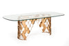 Modrest Javier Modern Glass & Rosegold Dining Table Model VGVCT088L