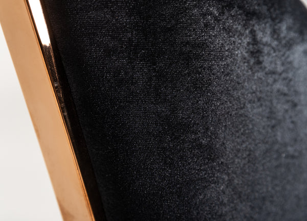 Modrest Bonnie Transitional Black Velvet & Rosegold Dining Chair (Set Of 2) Model VGZAY906-BLK