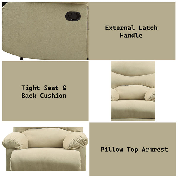 ACME Arcadia Beige Microfiber Motion Recliner Model 00626