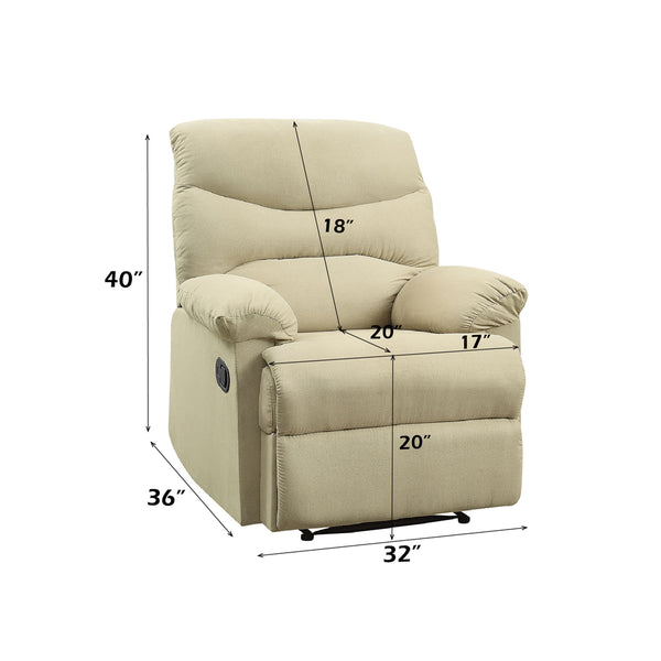 ACME Arcadia Beige Microfiber Motion Recliner Model 00626