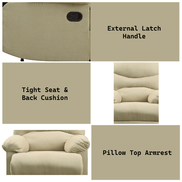 ACME Arcadia Beige Microfiber Motion Recliner Model 00626