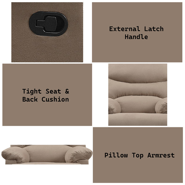 ACME Arcadia Light Brown Microfiber Motion Recliner Model 00627