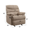 ACME Arcadia Light Brown Microfiber Motion Recliner Model 00627