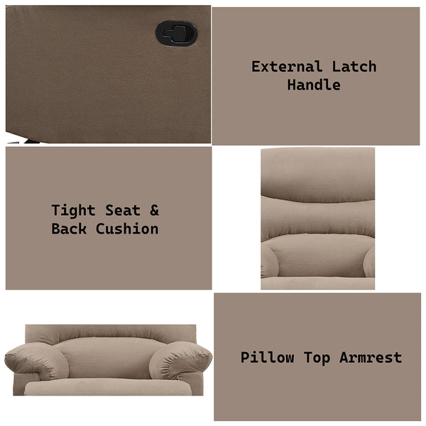 ACME Arcadia Light Brown Microfiber Motion Glider Recliner Model 00634