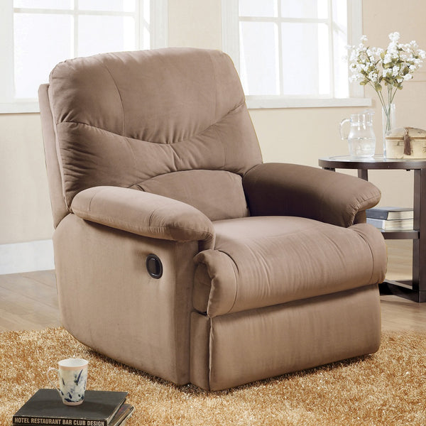 ACME Arcadia Light Brown Microfiber Motion Glider Recliner Model 00634