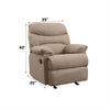 ACME Arcadia Light Brown Microfiber Motion Glider Recliner Model 00634