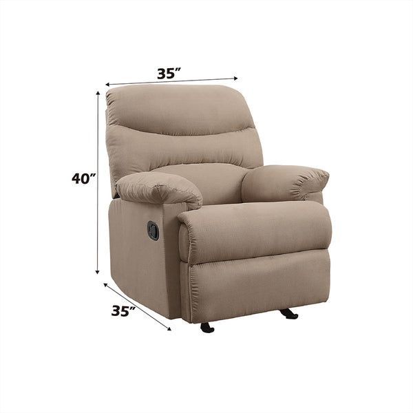 ACME Arcadia Light Brown Microfiber Motion Glider Recliner Model 00634