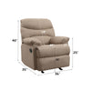 ACME Arcadia Light Brown Microfiber Motion Glider Recliner Model 00634
