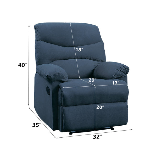 ACME Arcadia Blue Woven Fabric Motion Recliner Model 00700