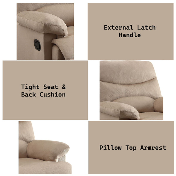 ACME Arcadia Beige Woven Fabric Motion Recliner Model 00702