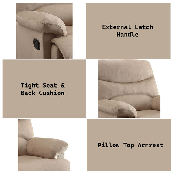 ACME Arcadia Beige Woven Fabric Motion Recliner Model 00702