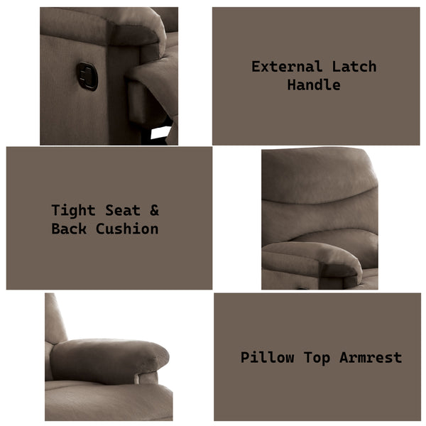 ACME Arcadia Light Brown Woven Fabric Motion Recliner Model 00703