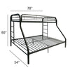 ACME Tritan Black Bunk Bed(Twin | Full)Model 02053BK