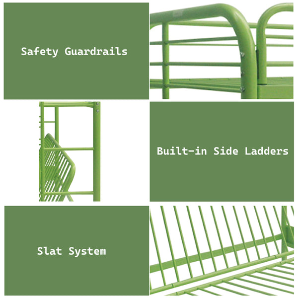 ACME Eclipse Green Futon Bunk Bed(Twin | Full)Model 02091W-GR