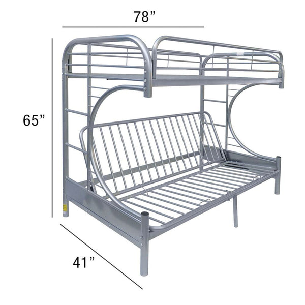 ACME Eclipse Silver Futon Bunk Bed(Twin | Full)Model 02091W-SI