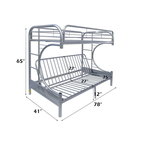 ACME Eclipse Silver Futon Bunk Bed(Twin | Full)Model 02091W-SI