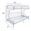 ACME Eclipse White Futon Bunk Bed(Twin | Full)Model 02091W-W