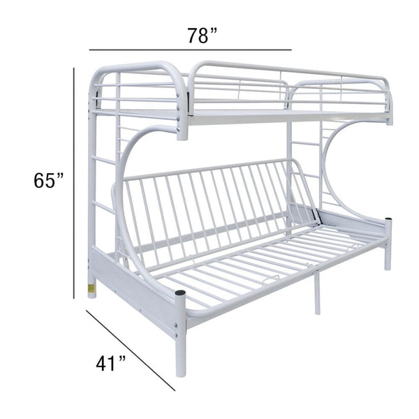 ACME Eclipse White Futon Bunk Bed(Twin | Full)Model 02091W-W