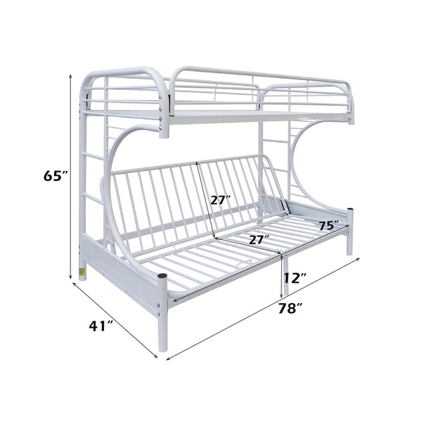 ACME Eclipse White Futon Bunk Bed(Twin | Full)Model 02091W-W