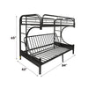 ACME Eclipse Black Futon Bunk Bed (T XL/Q) Model 02093BK
