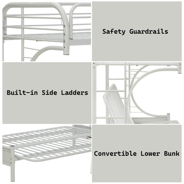 ACME Eclipse White Futon Bunk Bed (T XL/Q) Model 02093WH