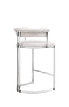 Modrest Munith Modern White Vegan Leather & Stainless Steel Counter Chair Model VGZA-B9504-WHT-BS