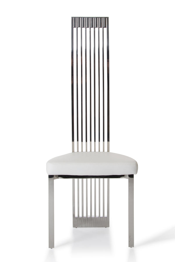 Modrest Elise Modern White Leatherette Dining Chair Model VGVCB8372-WHT