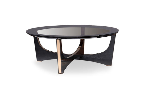 A&X Talin Modern Black Crocodile & Rosegold Coffee Table Model VGUNCK813-120