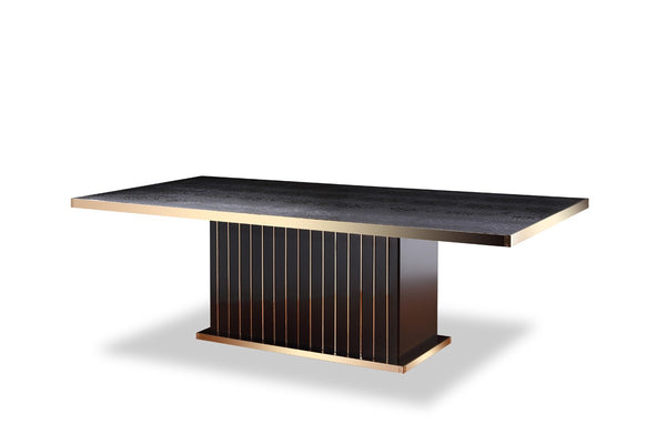 A&X Talin Modern Black Crocodile & Rosegold Dining Table Model VGUNCC842-240