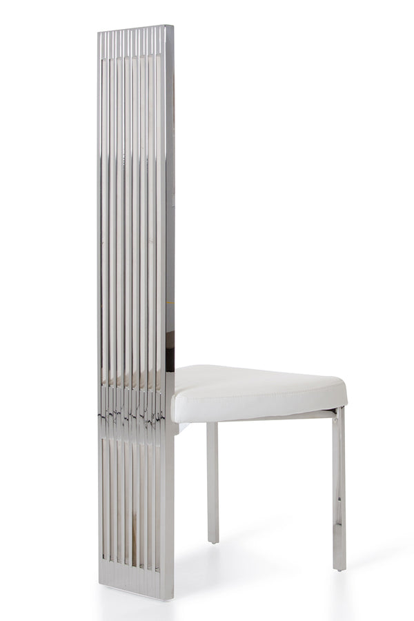 Modrest Elise Modern White Leatherette Dining Chair Model VGVCB8372-WHT