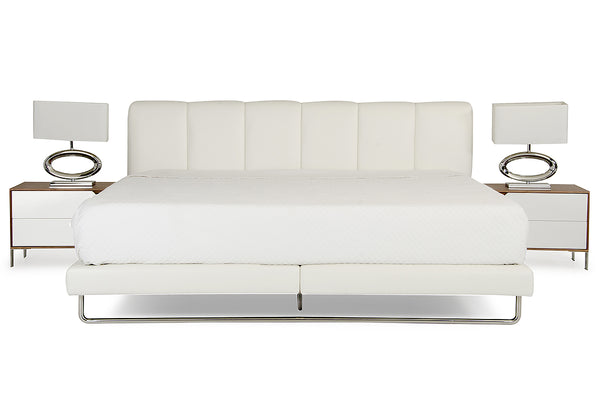 Heather Modern White Leather Bed Model VGKKB-259-WHT