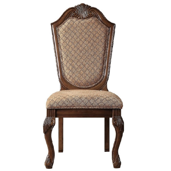 ACME Chateau De Ville Fabric & Cherry Side Chair (Set-2) Model 04077A