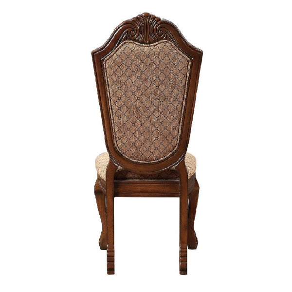 ACME Chateau De Ville Fabric & Cherry Side Chair (Set-2) Model 04077A