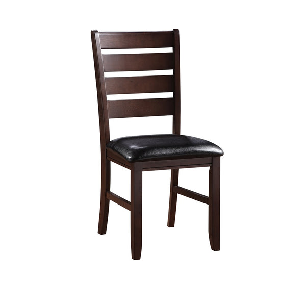 ACME Urbana Black Synthetic Leather & Cherry Side Chair (Set-2) Model 04624