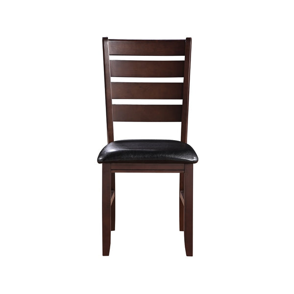 ACME Urbana Black Synthetic Leather & Cherry Side Chair (Set-2) Model 04624
