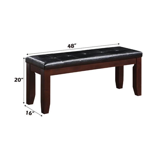 ACME Urbana Black Synthetic Leather & Cherry Bench Model 04625
