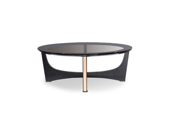 A&X Talin Modern Black Crocodile & Rosegold Coffee Table Model VGUNCK813-120