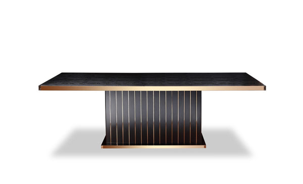 A&X Talin Modern Black Crocodile & Rosegold Dining Table Model VGUNCC842-240