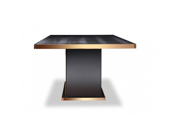 A&X Talin Modern Black Crocodile & Rosegold Dining Table Model VGUNCC842-240
