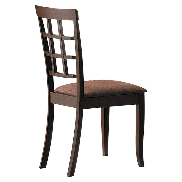 ACME Cardiff Dark Brown Microfiber & Espresso Side Chair (Set-2) Model 06851