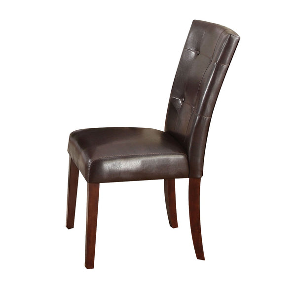 ACME Britney Espresso Synthetic Leather & Walnut Side Chair (Set-2) Model 07054