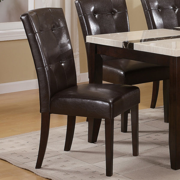 ACME Britney Espresso Synthetic Leather & Walnut Side Chair (Set-2) Model 07054