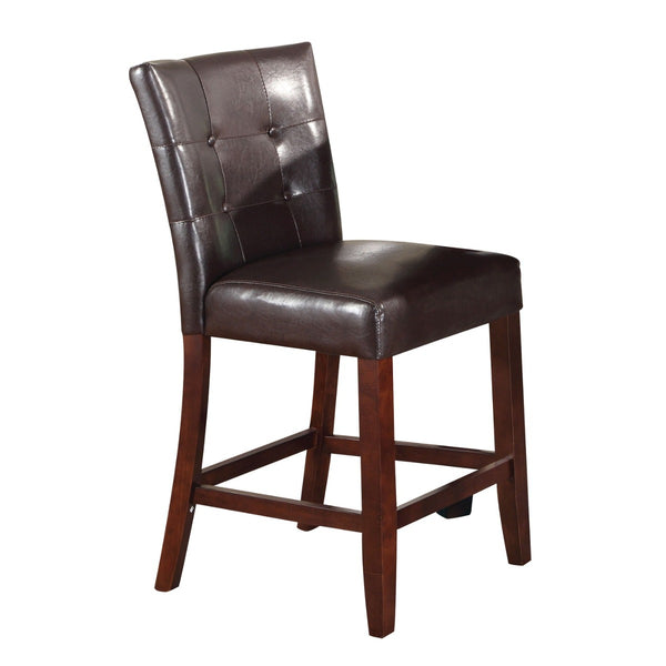 ACME Britney Espresso Synthetic Leather & Walnut Counter Height Chair (Set-2) Model 07055