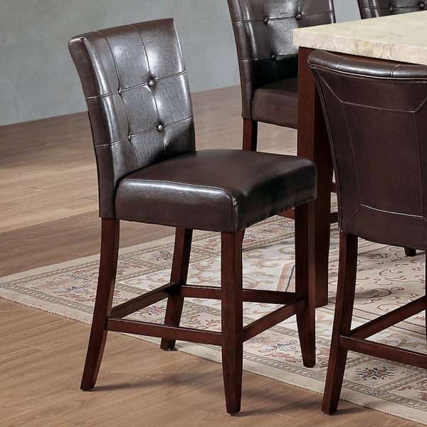 ACME Britney Espresso Synthetic Leather & Walnut Counter Height Chair (Set-2) Model 07055
