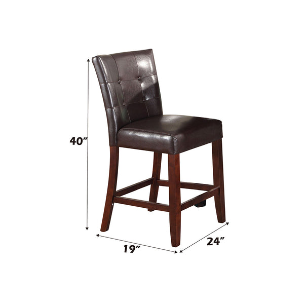 ACME Britney Espresso Synthetic Leather & Walnut Counter Height Chair (Set-2) Model 07055