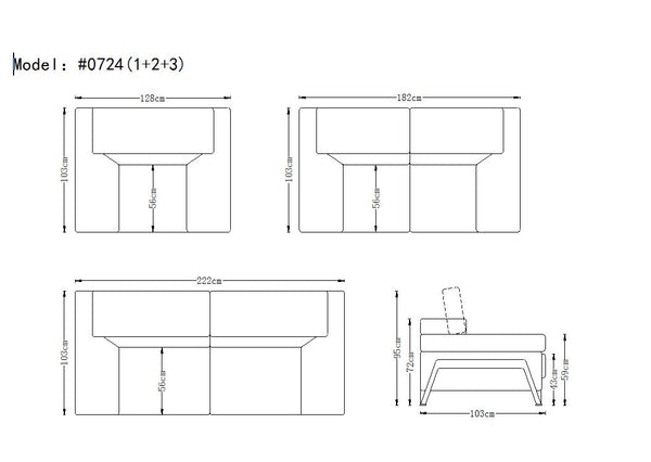 Divani Casa Encore Modern Grey Leather Loveseat Model VG2T0724-LOVE-GRY