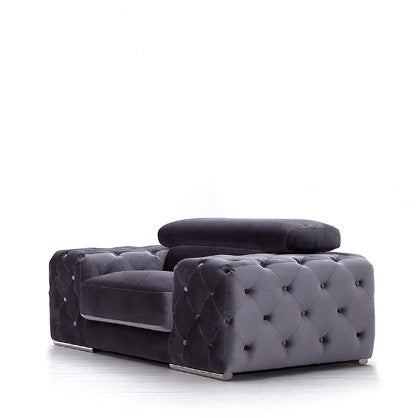 Divani Casa Trisha Modern Grey Fabric Chair Model VG2T-0766-CHR-GRY