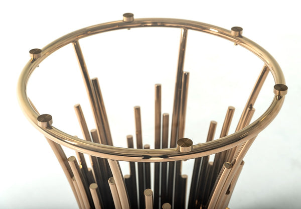 Modrest Paxton Modern Round Glass & Rosegold Dining Table Model VGVCT817-RND