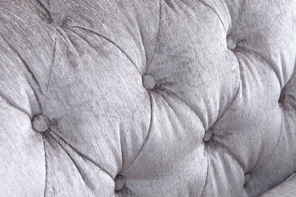 Alexandrina Grey Tufted Velvet Loveseat